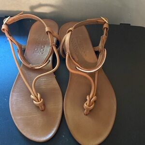 Mix Mooz Nuovo tan leather flat sandal . Euro size 39